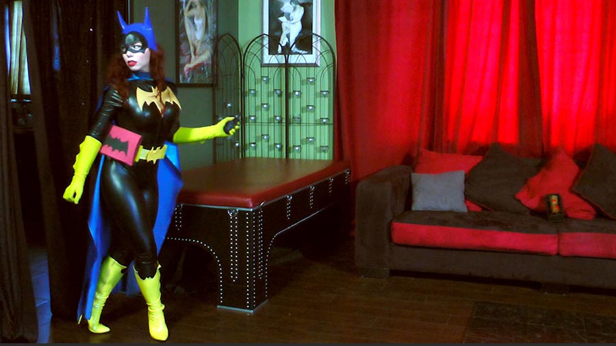 Anastasia Pierce as Catwoman and Ludella Hahn as Batgirl. 